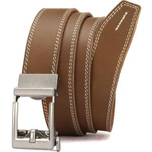 imageCHAOREN Leather Ratchet Belt Men  Mens Belts Casual Accessories for Every Occasion 35mmFull Grain Cognac