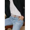 imageCHAOREN Mens Belt  Braided Stretch Golf Belt for Men 1 38 Gift for Golf Pants Casual Shorts JeansSilver  Beige