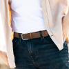 imageCHAOREN Mens Belt  Braided Stretch Golf Belt for Men 1 38 Gift for Golf Pants Casual Shorts JeansSilver  Brown