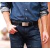 imageCHAOREN Mens Belt  Mens Ratchet Belt Leather 1 38 for Dress Pant  Micro Adjustable Belt Fit EverywhereSilver Black