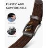 imageCHAOREN Mens Stretch Belt  1 38 Elastic Braided Golf Belt for Men  Stretchy Web Fit Summer Casual JeansGun Metal  Brown