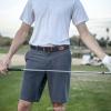 imageCHAOREN Stretch Belt Men 2 Pack  1 38 Braided Golf Belts For Men  Casual Elastic For Pants and JeansNavy Blue  Black