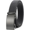 imageCHAOREN Mens Belt Stretchable  Elastic Golf Nylon Web Adjustable Belt  for Casual WearDmatted GunGrey