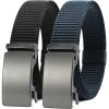 imageCHAOREN Ratchet Belts for Men 2 Pack  Casual Web Nylon Mens Belt 1 38  Automatic Adjustable Buckle Fit Jeans2 Pack Black and Navy