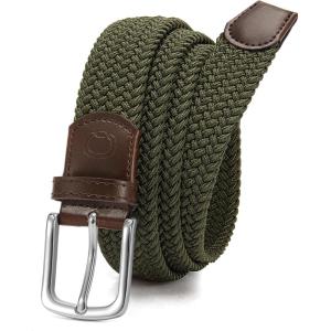 imageCHAOREN Mens Belt  Braided Stretch Golf Belt for Men 1 38 Gift for Golf Pants Casual Shorts JeansGreen