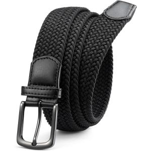 imageCHAOREN Mens Belt  Braided Stretch Golf Belt for Men 1 38 Gift for Golf Pants Casual Shorts JeansGun  Black