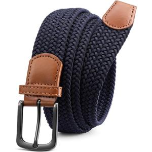 imageCHAOREN Mens Belt  Braided Stretch Golf Belt for Men 1 38 Gift for Golf Pants Casual Shorts JeansGun  Blue