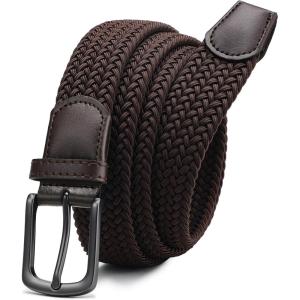 imageCHAOREN Mens Belt  Braided Stretch Golf Belt for Men 1 38 Gift for Golf Pants Casual Shorts JeansGun  Brown