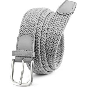 imageCHAOREN Mens Belt  Braided Stretch Golf Belt for Men 1 38 Gift for Golf Pants Casual Shorts JeansLight Grey