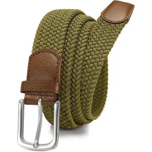 imageCHAOREN Mens Belt  Braided Stretch Golf Belt for Men 1 38 Gift for Golf Pants Casual Shorts JeansOlive Green
