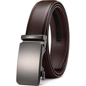 imageCHAOREN Mens Belt  Mens Ratchet Belt Leather 1 38 for Dress Pant  Micro Adjustable Belt Fit EverywhereBasic Gun Dark Brown