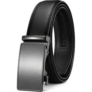 imageCHAOREN Mens Belt  Mens Ratchet Belt Leather 1 38 for Dress Pant  Micro Adjustable Belt Fit EverywhereBlack Charcoal