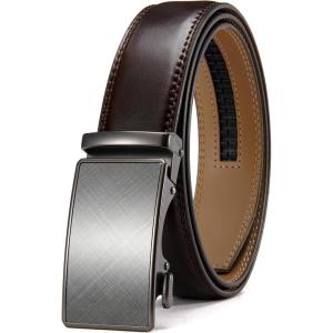 imageCHAOREN Mens Belt  Mens Ratchet Belt Leather 1 38 for Dress Pant  Micro Adjustable Belt Fit EverywhereCharcoal Burgundy