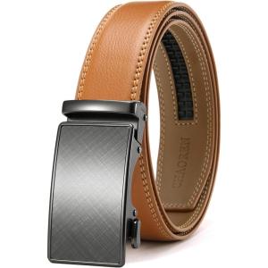 imageCHAOREN Mens Belt  Mens Ratchet Belt Leather 1 38 for Dress Pant  Micro Adjustable Belt Fit EverywhereCharcoal Light Brown