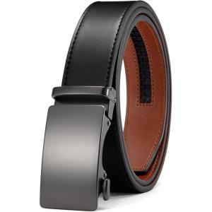 imageCHAOREN Mens Belt  Mens Ratchet Belt Leather 1 38 for Dress Pant  Micro Adjustable Belt Fit EverywhereClassic Gun Black