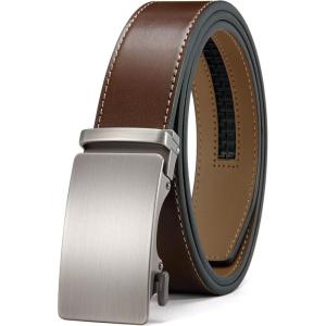 imageCHAOREN Mens Belt  Mens Ratchet Belt Leather 1 38 for Dress Pant  Micro Adjustable Belt Fit EverywhereClassic Slash Cognac