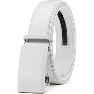 imageCHAOREN Mens Belt  Mens Ratchet Belt Leather 1 38 for Dress Pant  Micro Adjustable Belt Fit EverywhereCrisp White