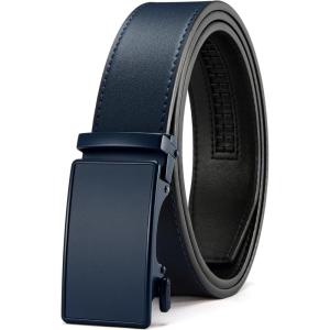 imageCHAOREN Mens Belt  Mens Ratchet Belt Leather 1 38 for Dress Pant  Micro Adjustable Belt Fit EverywhereNavy Blue