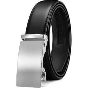 imageCHAOREN Mens Belt  Mens Ratchet Belt Leather 1 38 for Dress Pant  Micro Adjustable Belt Fit EverywhereSilver Black