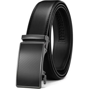 imageCHAOREN Mens Belt  Mens Ratchet Belt Leather 1 38 for Dress Pant  Micro Adjustable Belt Fit EverywhereWeaven Texture Black