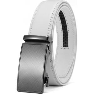 imageCHAOREN Mens Belt  Mens Ratchet Belt Leather 1 38 for Dress Pant  Micro Adjustable Belt Fit EverywhereWhite