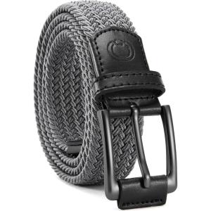 imageCHAOREN Mens Stretch Belt  1 38 Elastic Braided Golf Belt for Men  Stretchy Web Fit Summer Casual JeansGrey
