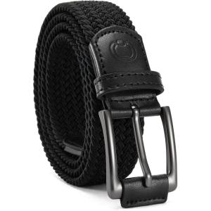imageCHAOREN Mens Stretch Belt  1 38 Elastic Braided Golf Belt for Men  Stretchy Web Fit Summer Casual JeansGun Metal  Black