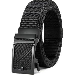 imageYOETEY Ratchet Tactical Belt for Men  15 Military Nylon Web Belts for Heavy Duty Work  Slide Buckle Fit PantsClassic Buckle  Black