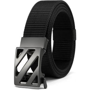 imageYOETEY Ratchet Tactical Belt for Men  15 Military Nylon Web Belts for Heavy Duty Work  Slide Buckle Fit PantsHollow Bright  Black