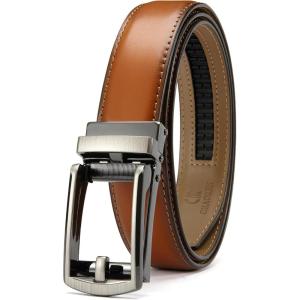 imageCHAOREN Mens Dress Belt  Ratchet Belt Leather 1 14 Comfort Click  Perfect Companion to Mens Dress ShoesBrown