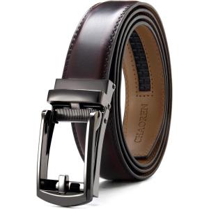 imageCHAOREN Mens Dress Belt  Ratchet Belt Leather 1 14 Comfort Click  Perfect Companion to Mens Dress ShoesBurgundy