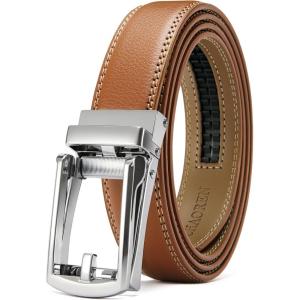 imageCHAOREN Mens Dress Belt  Ratchet Belt Leather 1 14 Comfort Click  Perfect Companion to Mens Dress ShoesLight Brown