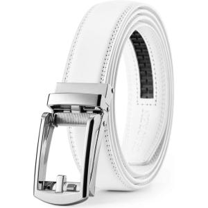 imageCHAOREN Mens Dress Belt  Ratchet Belt Leather 1 14 Comfort Click  Perfect Companion to Mens Dress ShoesWhite