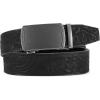 imageCHAOREN Mens Belt Leather Ratchet Belt  Customizable Fit Effortless Style 35mmElectroplated Silver  Full Grain Flower Black