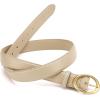 imageWomens Belt  CR Leather Belt Women Casual for Jeans Pants Dress  Belts with Gold Buckle for Women FashionBeige