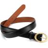 imageWomens Belt  CR Leather Belt Women Casual for Jeans Pants Dress  Belts with Gold Buckle for Women FashionBlack