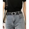 imageWomens Belt  CR Leather Belt Women Casual for Jeans Pants Dress  Belts with Gold Buckle for Women FashionSilver Black