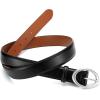 imageWomens Belt  CR Leather Belt Women Casual for Jeans Pants Dress  Belts with Gold Buckle for Women FashionSilver Black