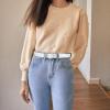 imageWomens Belt  CR Leather Belt Women Casual for Jeans Pants Dress  Belts with Gold Buckle for Women FashionSilver White