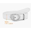 imageWomens Belt  CR Leather Belt Women Casual for Jeans Pants Dress  Belts with Gold Buckle for Women FashionSilver White