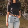 imageWomens Belt  CR Leather Belt Women Casual for Jeans Pants Dress  Belts with Gold Buckle for Women FashionTan