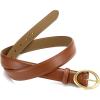imageWomens Belt  CR Leather Belt Women Casual for Jeans Pants Dress  Belts with Gold Buckle for Women FashionTan