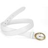 imageWomens Belt  CR Leather Belt Women Casual for Jeans Pants Dress  Belts with Gold Buckle for Women FashionWhite