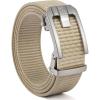 imageCHAOREN Ratchet Tactical Belt Men  15 Adjustable Nylon Web Belt  Quick Release for Work EDC Outdoor UseKhaki