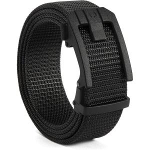 imageCHAOREN Ratchet Tactical Belt Men  15 Adjustable Nylon Web Belt  Quick Release for Work EDC Outdoor UseClassic Black
