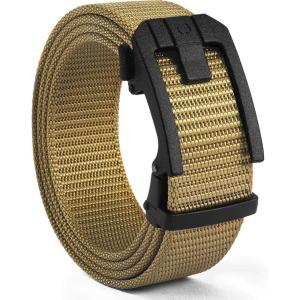 imageCHAOREN Ratchet Tactical Belt Men  15 Adjustable Nylon Web Belt  Quick Release for Work EDC Outdoor UseClassic Coyote