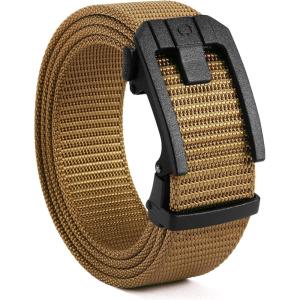 imageCHAOREN Ratchet Tactical Belt Men  15 Adjustable Nylon Web Belt  Quick Release for Work EDC Outdoor UseCoyote Bronze