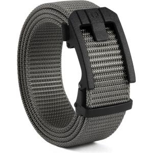 imageCHAOREN Ratchet Tactical Belt Men  15 Adjustable Nylon Web Belt  Quick Release for Work EDC Outdoor UseGrey