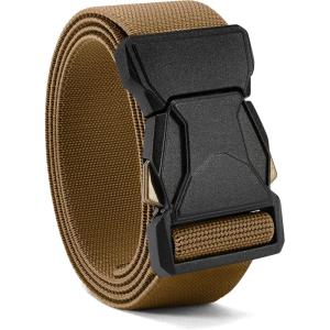 imageCHAOREN Tactical Belt Men  15 Stretch Belt for Work  Quick Release for Military Casual Jeans EDC HikingCoyote Brown