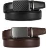 imageCHAOREN Mens Dress Belt Leather 2 Pack  Mens Ratchet Belt for Dress Shirt and Pants Every Occasion 32mmCharcoal Depiction BlackDark Brown